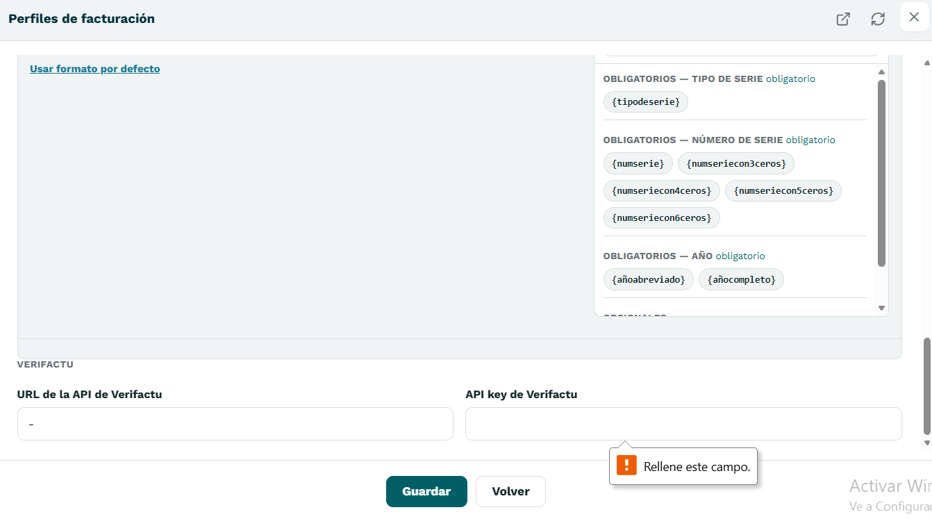 API Key Verifactu