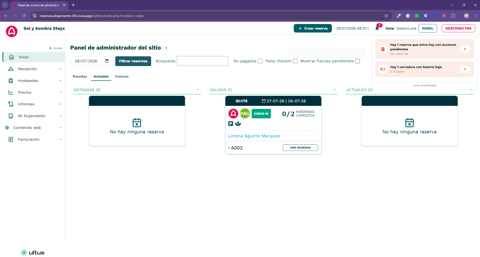 Notificaciones sin respetar la asignación de usuarios a alojamientos